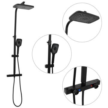 Dual Head Shower Set with Mixer | Stylish Black Brass Design