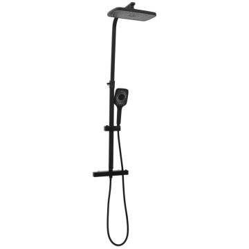 Dual Head Shower Set with Mixer | Stylish Black Brass Design