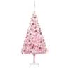 Artificial Pre-lit Christmas Tree with Ball Set Pink 210 cm PVC Colour pink and rose Size 210 x 120 cm Quantity in Package 1 Number of Branch Tips 