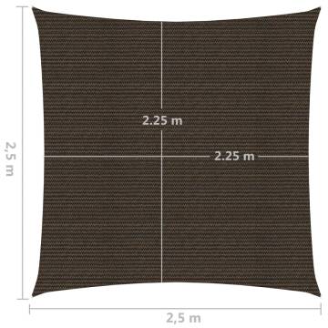 Brown 2.5x2.5 m HDPE Sunshade Sail - UV & Mould Resistant