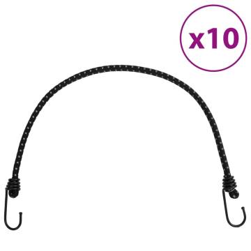 Bungee Cords with Reflective Strips & Hooks - 10 pcs 59 cm