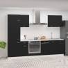 7 Piece Kitchen Cabinet Set Black Engineered Wood Colour black Quantity in Package 1 Number of 