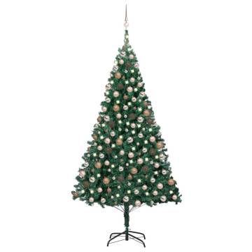 Artificial Pre-lit Christmas Tree with Ball Set - 210 cm Green