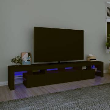 Stylish TV Cabinet with LED Lights - Black Design 230 cm