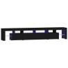 Stylish TV Cabinet with LED Lights - Black Design 230 cm