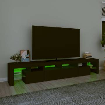 Stylish TV Cabinet with LED Lights - Black Design 230 cm