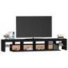 Stylish TV Cabinet with LED Lights - Black Design 230 cm