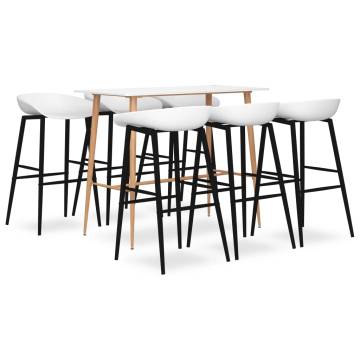 7 Piece Bar Set White - Modern Design for Any Space