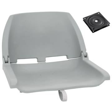 2 Piece Foldable Boat Seat Set Grey - Durable & Convenient