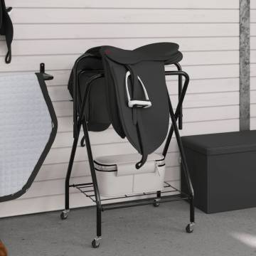 Foldable Saddle Rack | Sturdy Black Iron Construction