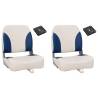 4 Piece Foldable Boat Seat Set with Blue-white Pillow Colour blue and white Quantity in Package 4 Model with swivel 