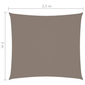 Sunshade Sail 2x2.5 m Taupe - UV & Water-Resistant Protection