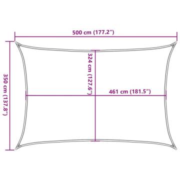 Light Grey Sun Shade Sail 5x3.5m - UV & Water Resistant