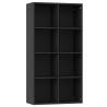 Stylish Black Book Cabinet & Sideboard | 66x30x130 cm