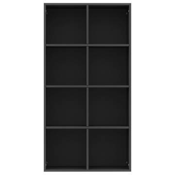 Stylish Black Book Cabinet & Sideboard | 66x30x130 cm