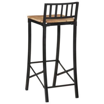 Bar Chairs 2 pcs Solid Rough Wood Mango - Rustic & Durable