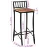 Bar Chairs 2 pcs Solid Rough Wood Mango - Rustic & Durable