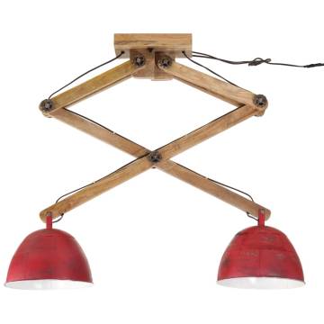 Distressed Red Ceiling Lamp 25W - Unique Industrial Light