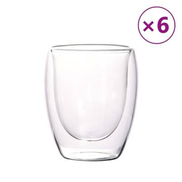 Double Wall Glass Cups 6 pcs 350 ml | Hipo Market