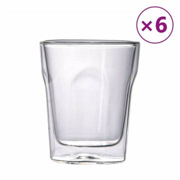 Double Wall Glass Cups - 6 pcs 250 ml | HipoMarket