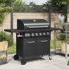 Gas BBQ Grill with 7 Burners Black Powder-coated Steel Model 7 burners Number of 1 