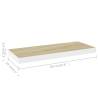 Floating Wall Shelves - Oak & White MDF - 2 Pcs