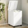 Laundry Basket with Wheels RANA White 45x45x64 cm Solid Wood Pine Colour white Quantity in Package 1 Model plain design 