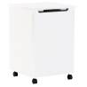 RANA White Laundry Basket with Wheels - Solid Pine Wood