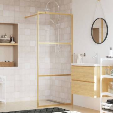 Walk-in Shower Wall with ESG Glass Gold - 90x195 cm