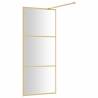 Walk-in Shower Wall with ESG Glass Gold - 90x195 cm