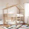 Kids' Bed Roof 213x85.5x144.5 cm Solid Wood Pine Colour natural Size 213 x 85.5 x 144.5 cm 