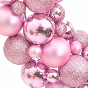 Christmas Wreath Pink 45 cm - Shatterproof Holiday Decor