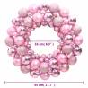 Christmas Wreath Pink 45 cm - Shatterproof Holiday Decor