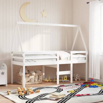 Kids' Bed Roof White - Fun & Durable Solid Pine Design