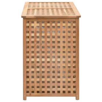 Stylish Solid Walnut Wood Laundry Bin - 87.5x46x67 cm