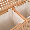 Stylish Solid Walnut Wood Laundry Bin - 87.5x46x67 cm