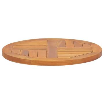 Solid Teak Wood Round Table Top - 50 cm Diameter