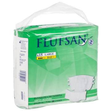 Flufsan Adult Diapers L - 15 pcs | Comfortable & Absorbent