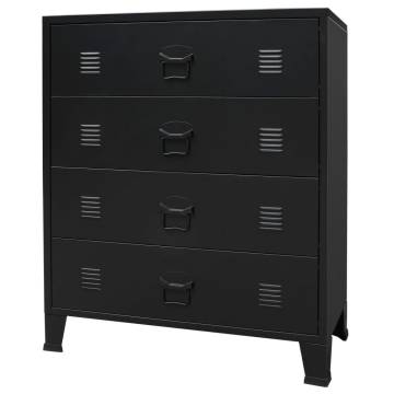 Industrial Style Chest of Drawers - 78x40x93 cm - Black