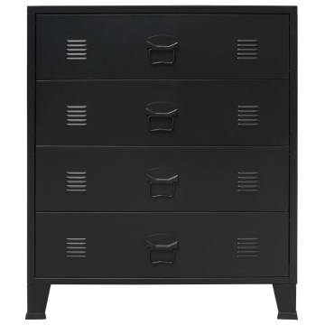 Industrial Style Chest of Drawers - 78x40x93 cm - Black