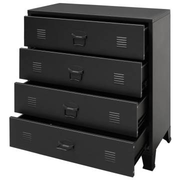 Industrial Style Chest of Drawers - 78x40x93 cm - Black