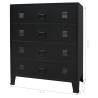 Industrial Style Chest of Drawers - 78x40x93 cm - Black