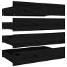 Bed Drawers 4 pcs - Black Solid Pine Wood for Smart Storage