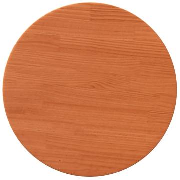 Table Top Round Wax Brown Ø40 cm - Solid Pinewood | HipoMarket