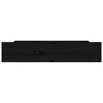 Bed Drawers 4 pcs - Black Solid Pine Wood for Smart Storage