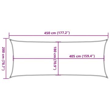 Light Grey Sunshade Sail 2x4.5 m - Durable HDPE Protection