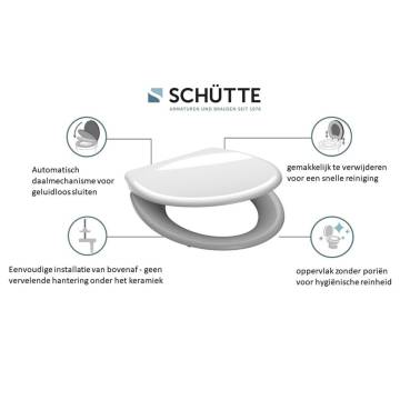 SCHÜTTE Grey Duroplast Toilet Seat - Soft-Close & Quick Release