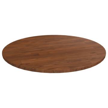 Round Table Top Dark Brown Ø60cm - Solid Oak Wood