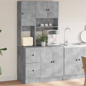 Concrete Grey Kitchen Cabinet - 95x50x180 cm | HipoMarket