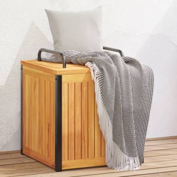 Outdoor Cushion Box - Solid Acacia Wood & Steel | HipoMarket